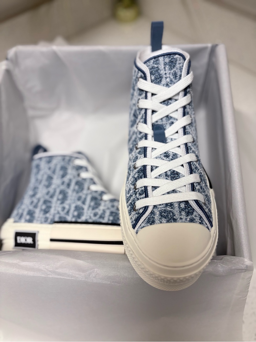 Dior Blue Jacquard High-Top Sneakers SNEAKER M-B23 LEAGUE HT - Picture 4 of 7